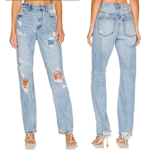 We The Free Light Blue Straight Leg Jeans - Picture 1 of 5